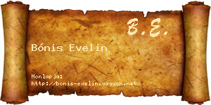 Bónis Evelin névjegykártya